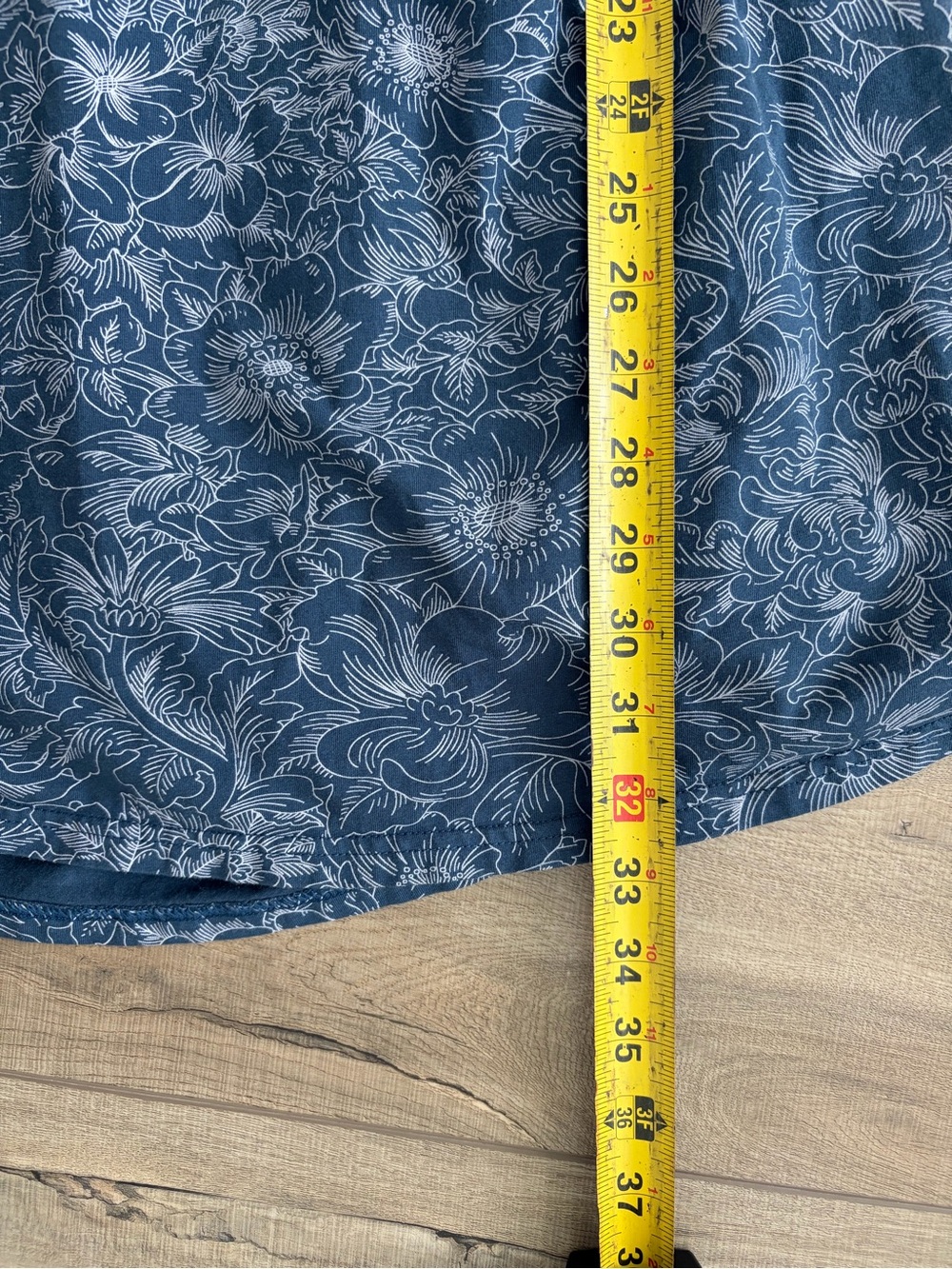 Pact Organic Fit & Flare Crossover Back Cap Sleeve Blue Floral Bouquet Blooms S - Picture 9 of 9